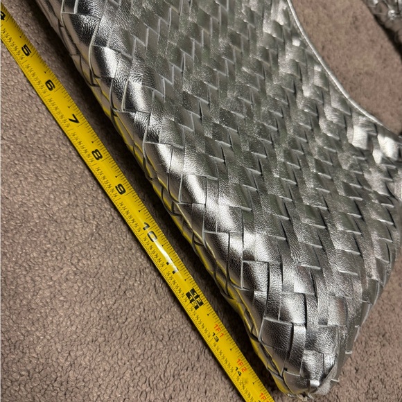 Walter Baker Metallic Silver Hobo Bag with Pouch